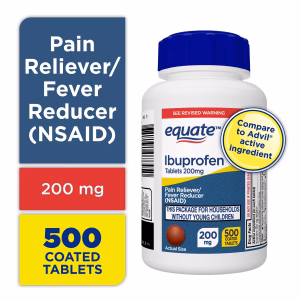 Equate Ibuprofen 200mg – Pain Reliever & Fever Reducer (NSAID), 500 Coated Tablets